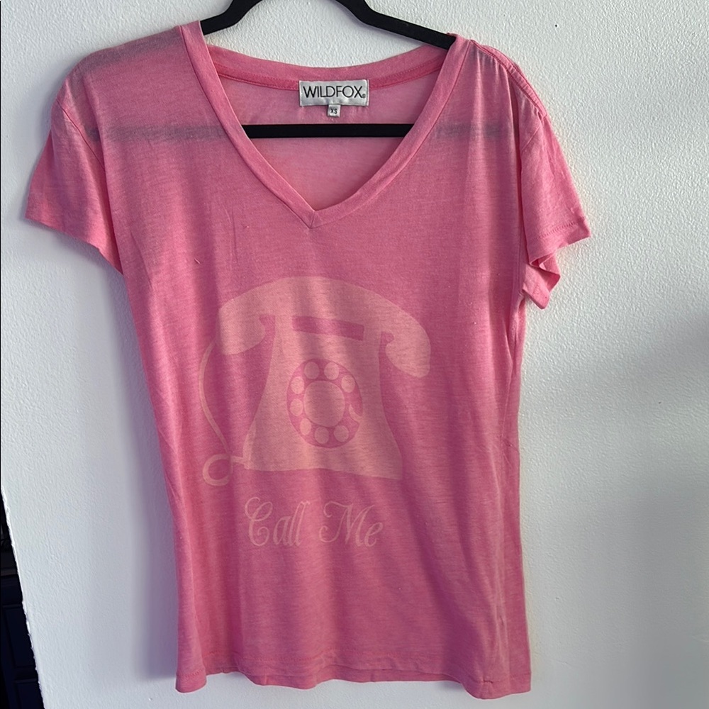 Wildfox Vintage Pink V-Neck Tee